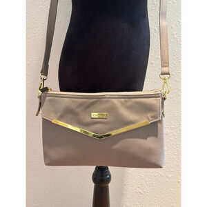 Women's JOY & IMAN Taupe Gold Crossbody Bag 12 x 8 x 1